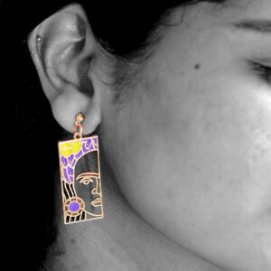 Frida Hoops - Lime green purple