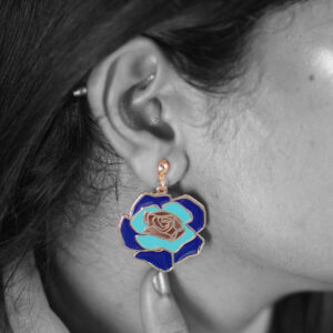Rosie Hoops - Teal Dark Blue