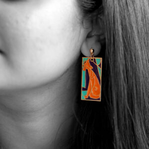 Cat Duo Hoops - Orange Blue Green
