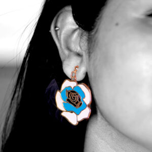 Rosie Hoops - Light blue white