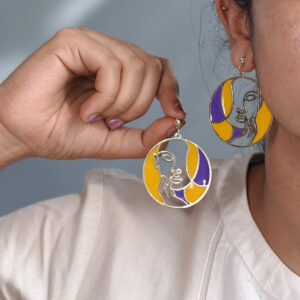 Abstract Girls Hoops - Purple & yellow